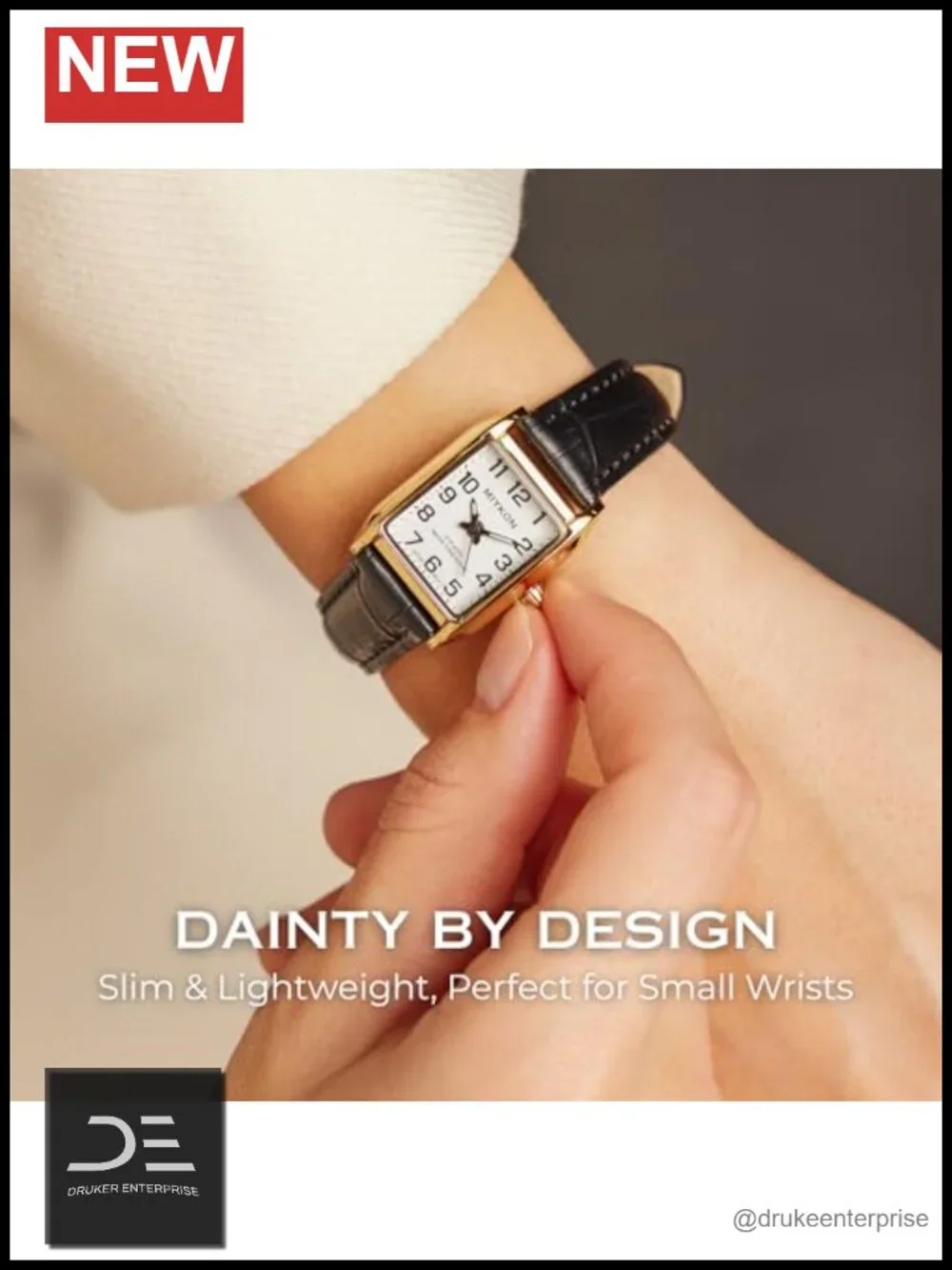 Square Vintage Tank Watch with Genuine Leather Band and Japanese Quartz